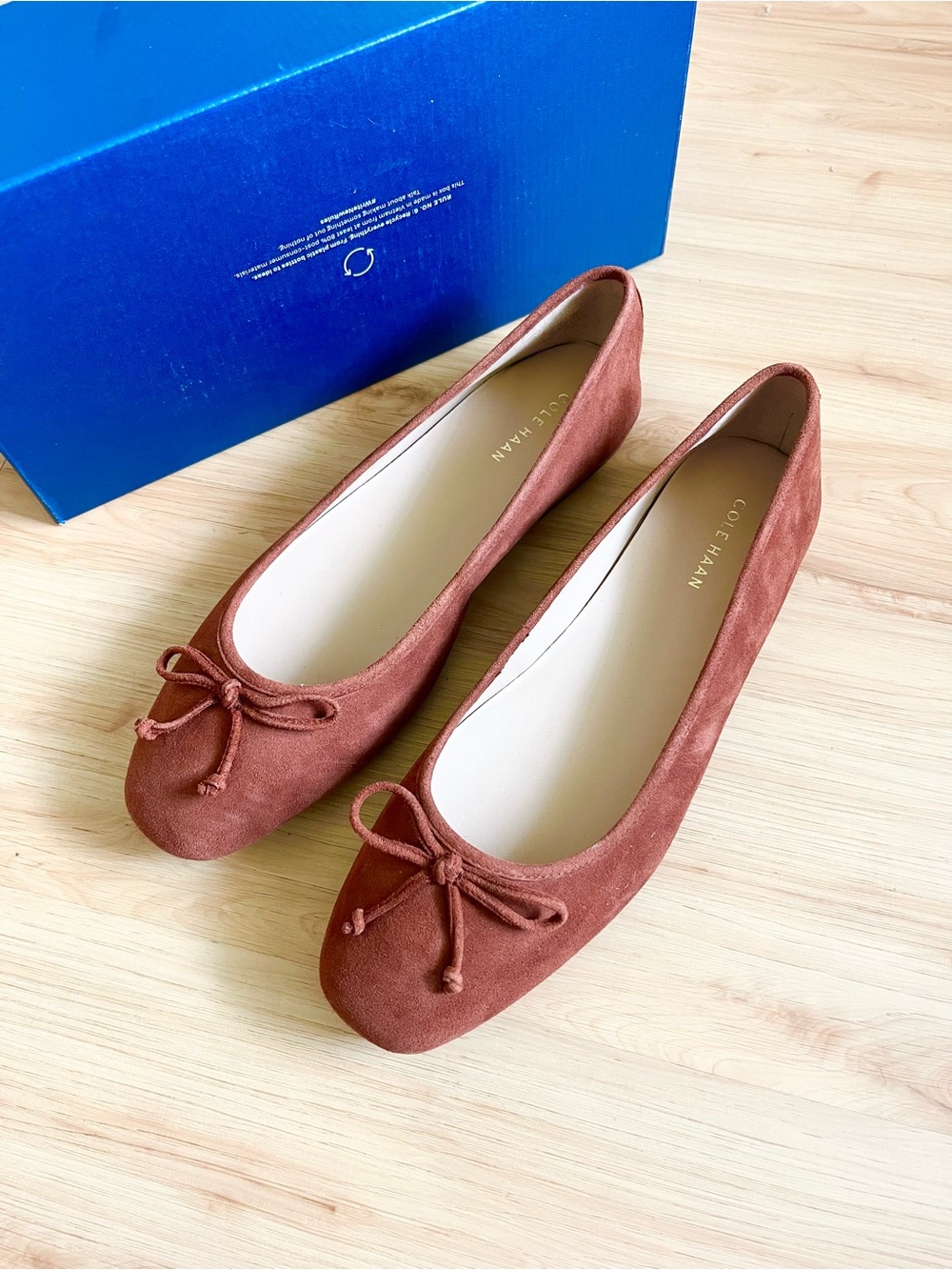 Cole Haan Yara Soft Ballet Chocolate Dark Cuoio Suede Women 10.0 US
